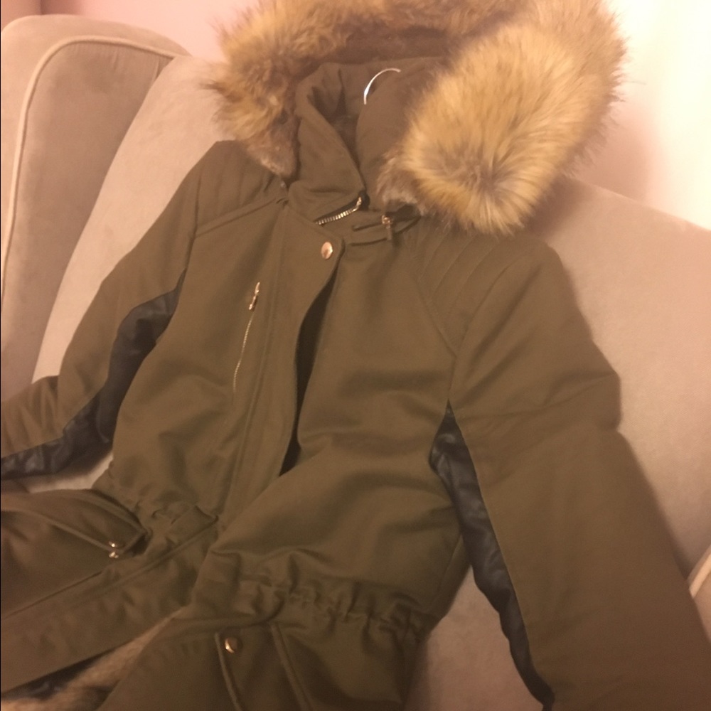 Zara fur trim jacket